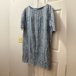 Lauren Ralph Lauren Light Blue Embroidered Dress Size 16